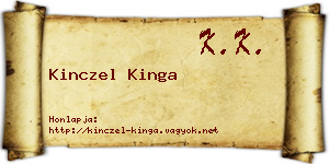 Kinczel Kinga névjegykártya